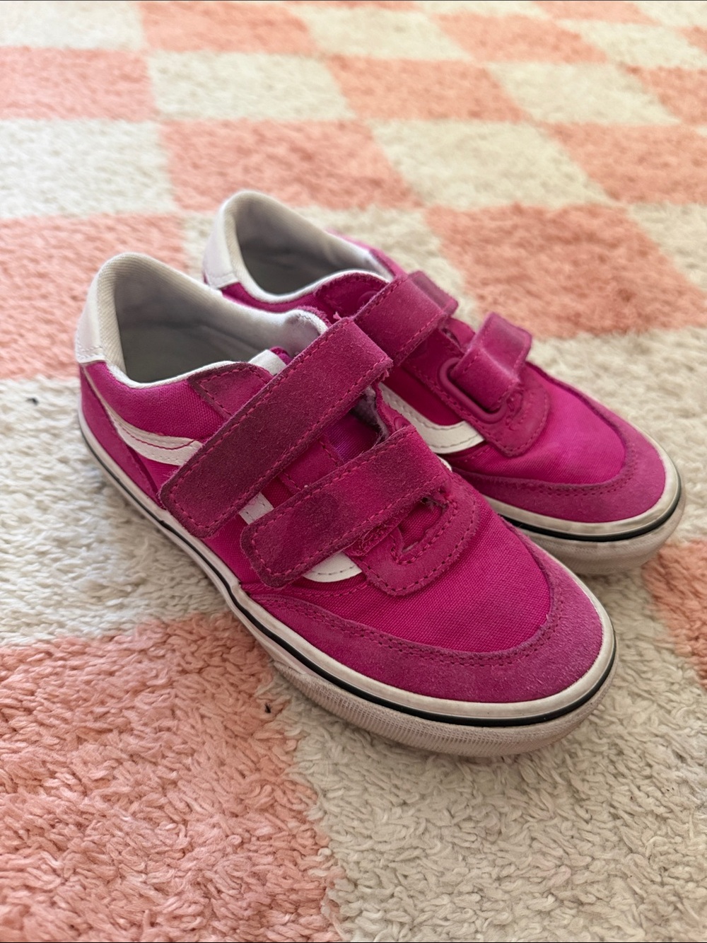 Vans Kids Pink Velcro Sneakers